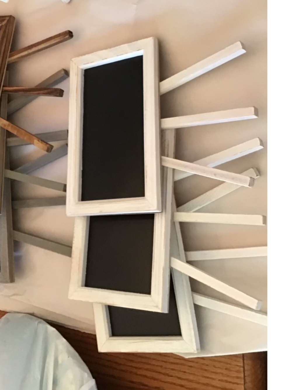 7 NEW WOODEN CHALKBOARD SIGNS W/ PEDESTAL